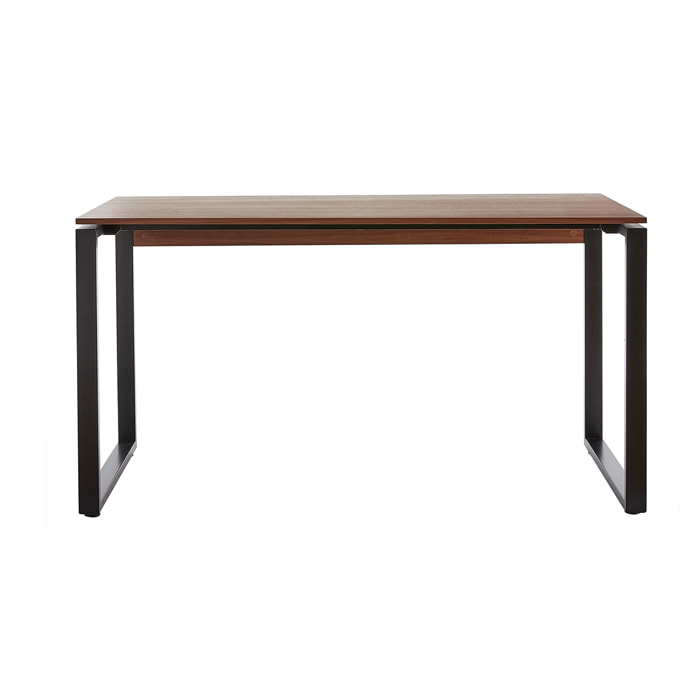 Bureau bois foncé et métal noir L138 cm OPAL