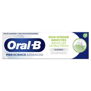 4 Dentifrices Oral-B Soin Intense Gencives et BouclierAntibactérien Blancheur 75ml