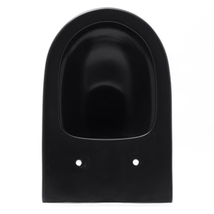 Pack WC sans bride Infinitio Noir mat + Abattant softclose slim + Bâti support Geberit Extra-plat UP720 + Plaque Noir brillante