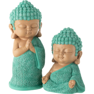 J-Line figurine Moine Prière - polyrésine - azur