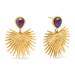 Pendientes Purple Catalina Acero Baño Oro