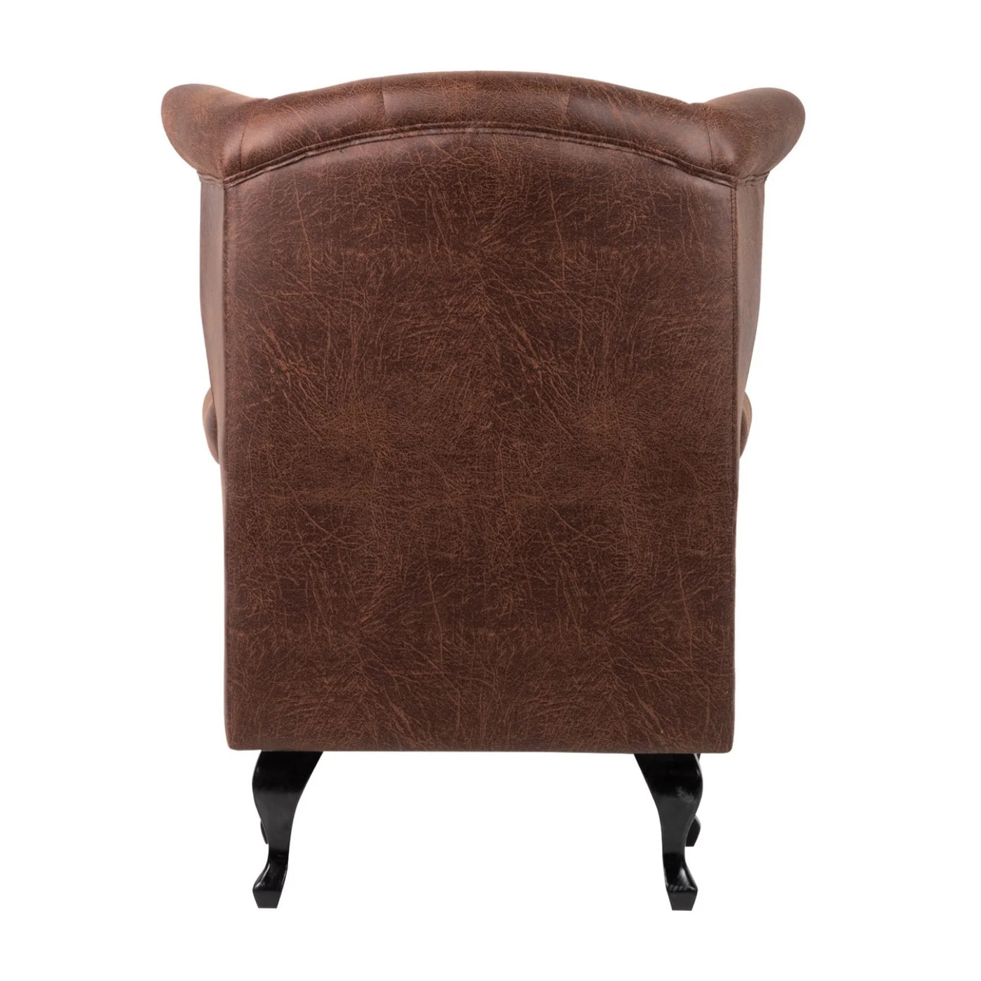 Sillon Pu Marron Patas Madera 70x76x106 Cm