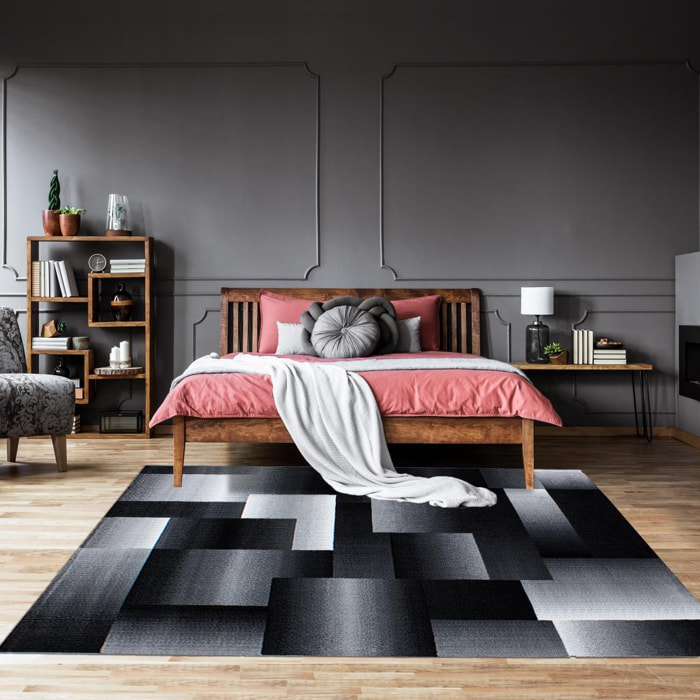 Tapis salon et chambre tissé motif géométrique TAKE