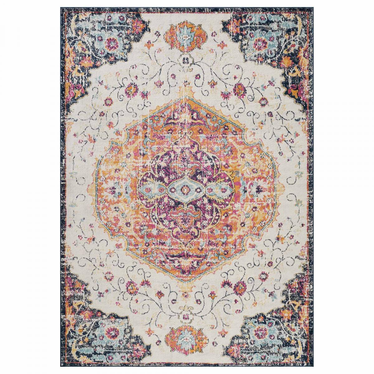 Tapis LAVU motif médaillon traditionnel oriental