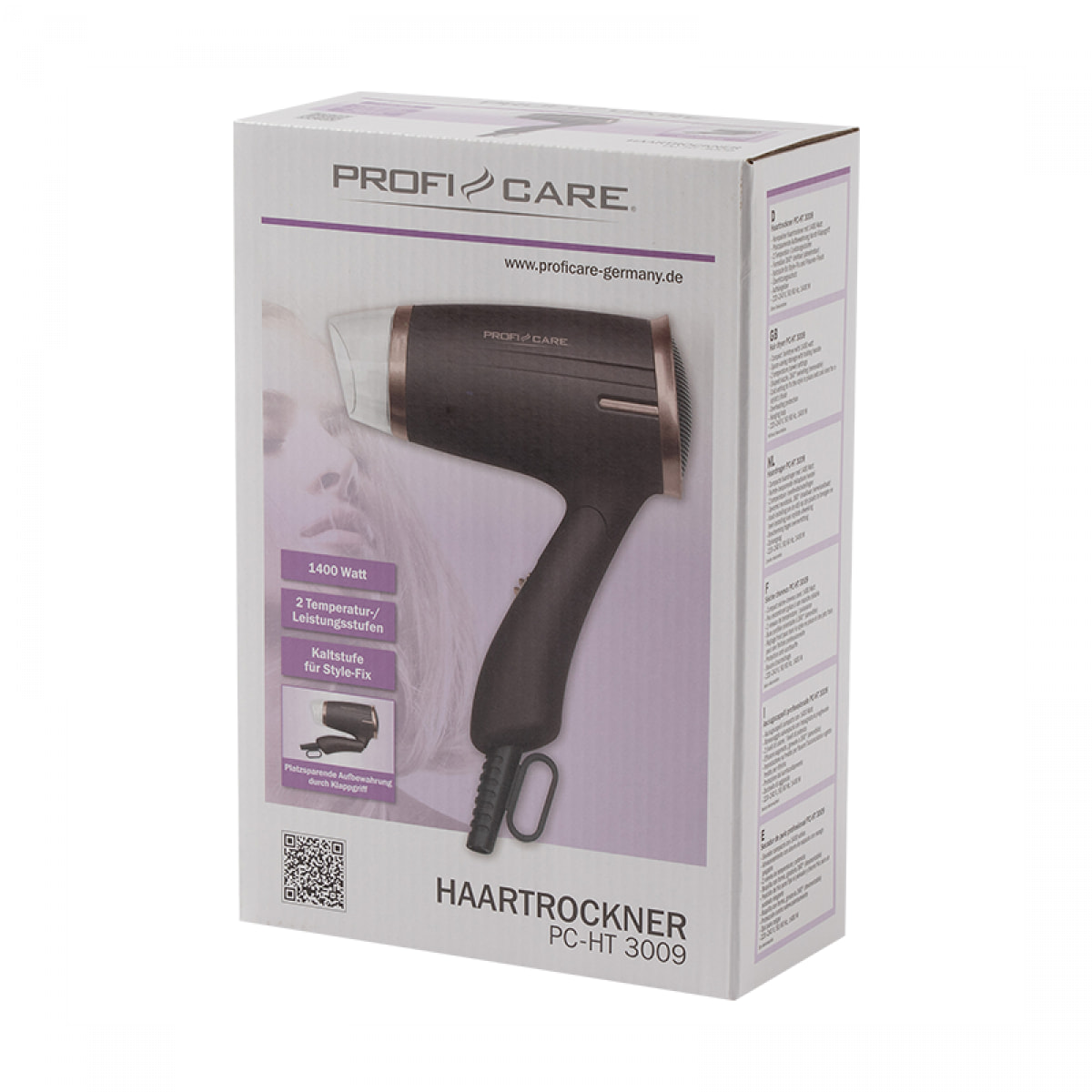 Sèche-cheveux pliable 1400W Proficare marron PC-HT 3009 Marron