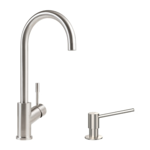 Robinet cuisine Umbrella + Distributeur de savon Acier massif