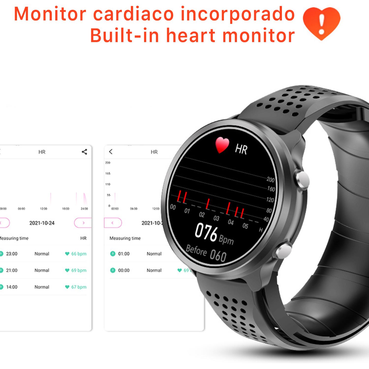 Smartwatch P30 con pompa ad aria e palloncino per il test della pressione sanguigna reale. Termometro corporeo, frequenza respiratoria.