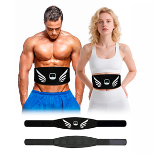 Electroestimulador muscular de cintura y abdomen AS-1. Masajeador estimulador con batería recargable y 10 modos de uso con 30 intensidades.