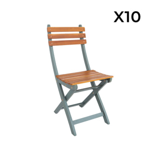 Table de jardin bois d'acacia + 10 assises CALENA + SENORA