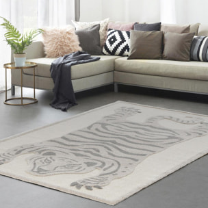 Tapis salon et chambre tissé motif animaux BOMI