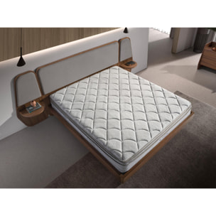 Colchón Angel Cerdá híbrido multicapa con muelles ensacados y viscoelástica Memory Foam de firmeza media Núcleo de muelles ensacados que se adapta Capa viscoelástica proporciona alivio de presión y una mayor ergonomía 180x200x27cm