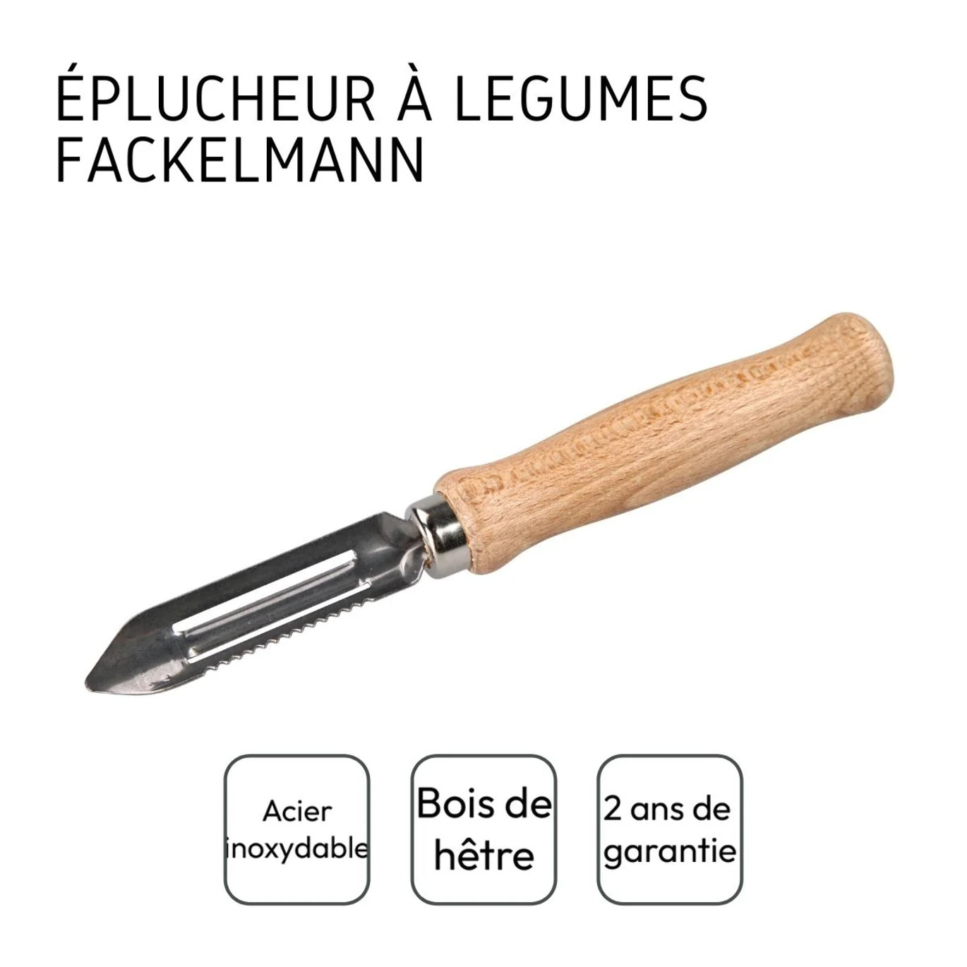 Eplucheur à légumes type économe 16 cm Fackelmann Wood Edition