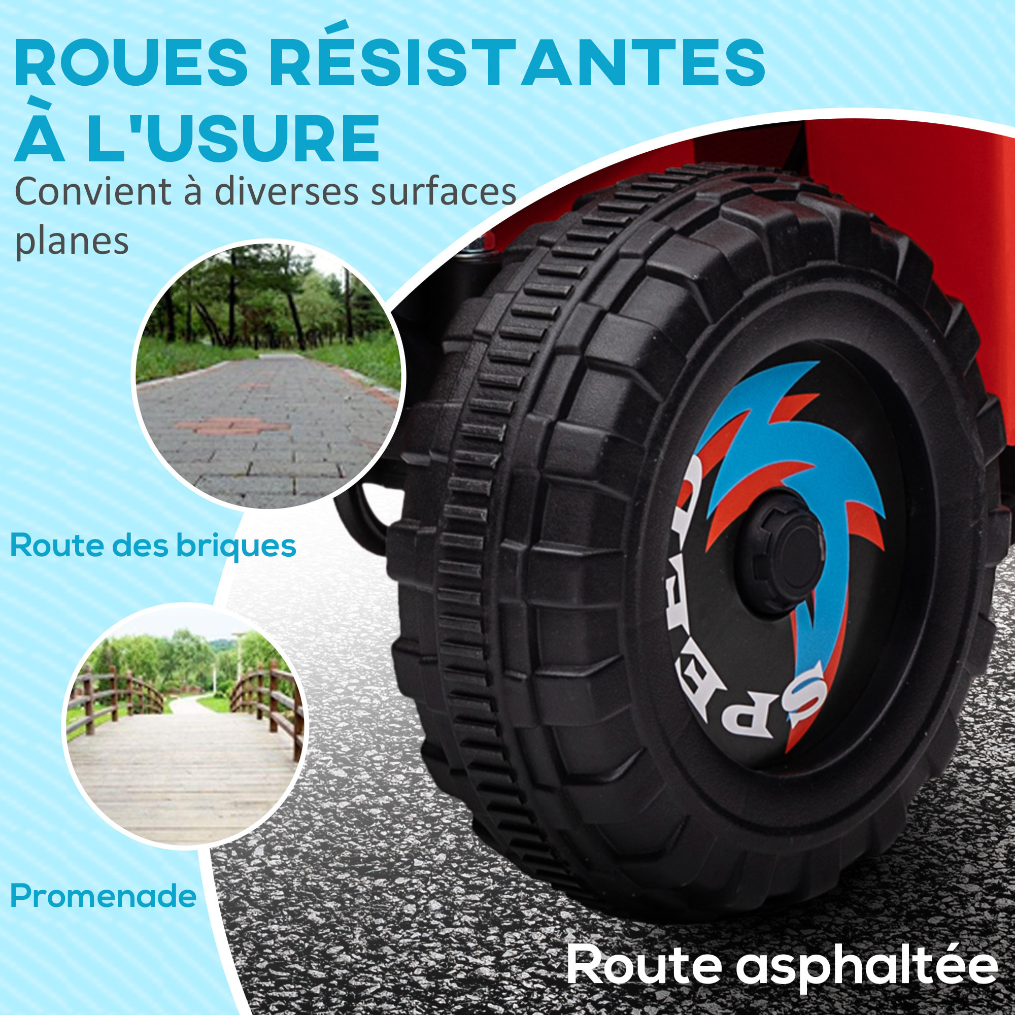 Quad électrique enfant V. max.  2,5 Km/h 6 V rouge