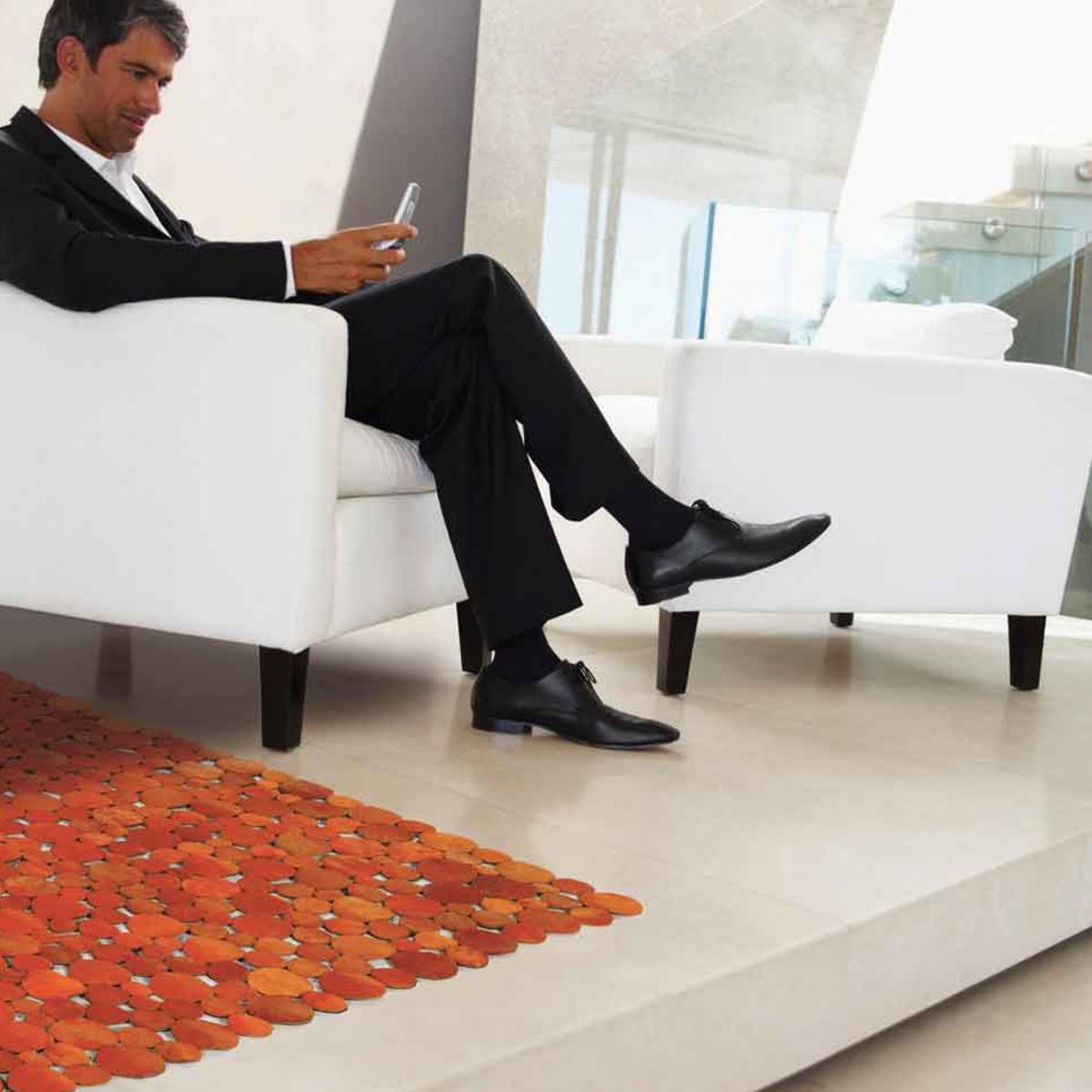 Tapis peau de vache kilim fait main KOKA