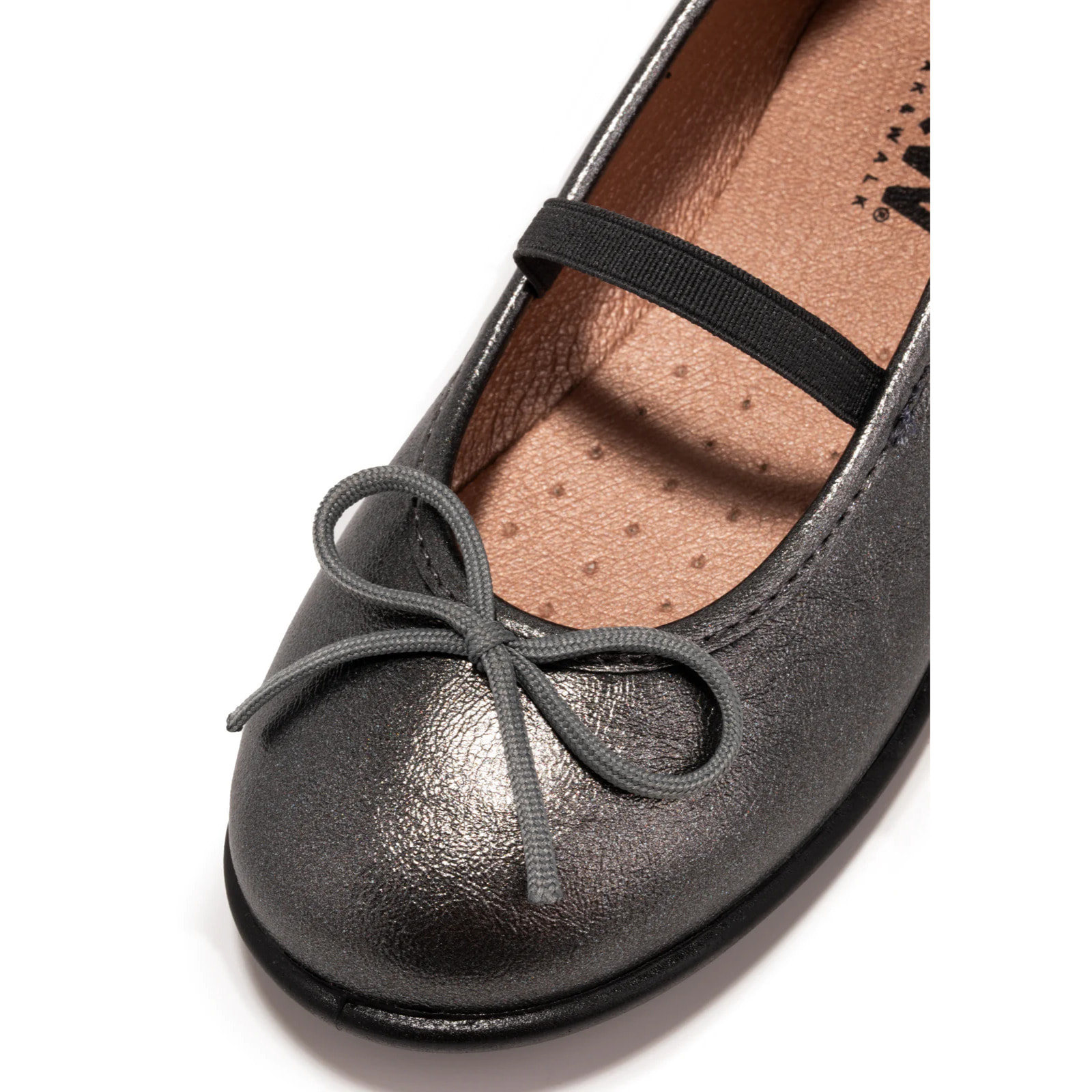 Ballerine da bambina in piombo metallizzato B&W