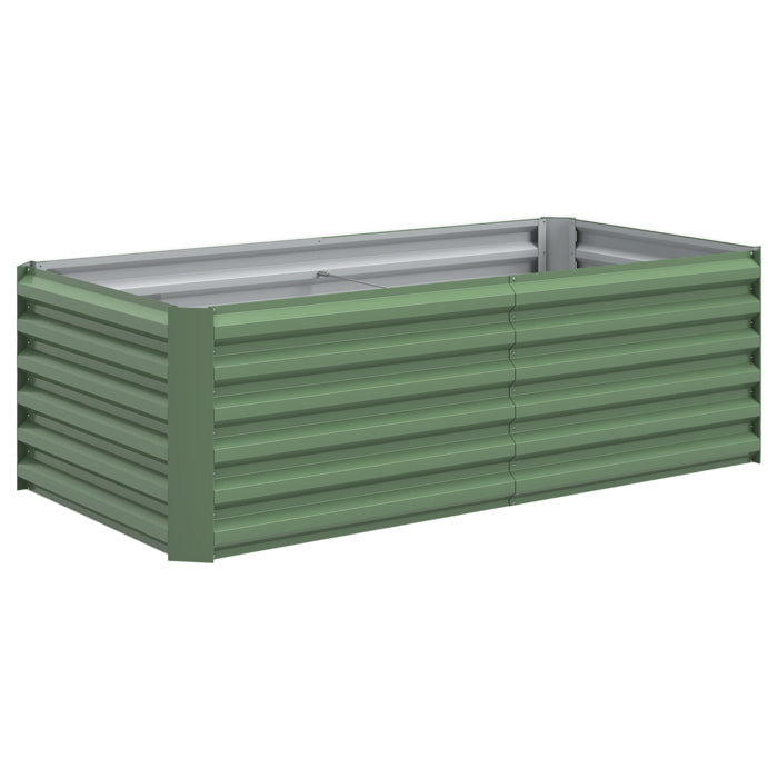 Jardinière surélevée en acier galvanisé fond ouvert vert clair