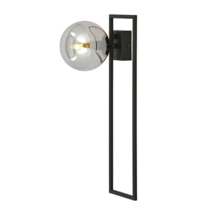 Lampada da soffitto Imago in acciaio nero e vetro grafite