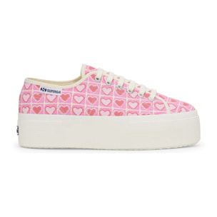 Superga - Scarpe da donna Donna Rosa - 3790 Platform Heart Crochet Print Leggera