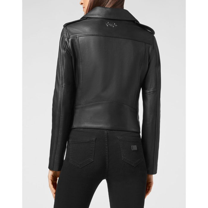 PHILIPP PLEIN Giacca biker in pelle