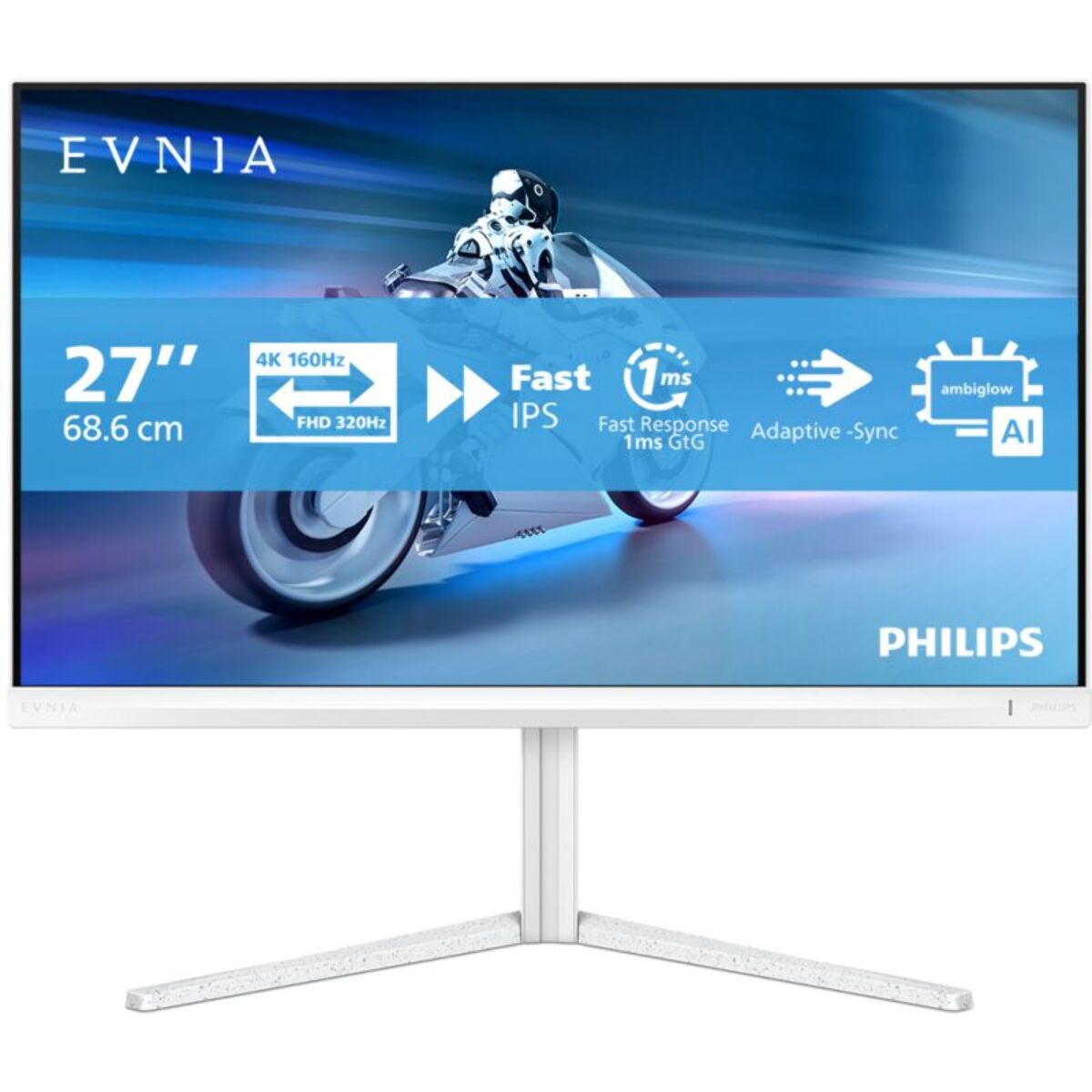 Ecran PC Gamer PHILIPS Evnia 27M2N5901A 27" 4K 320Hz Fast IPS HDR 400 HDMI 2.1 USB-C 65W Ambiglow