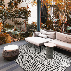 Tapis d'extérieur reversible Kago noir et blanc