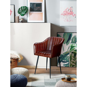 Sillón de Piel 54 Cm Estilo Industrial Vintage