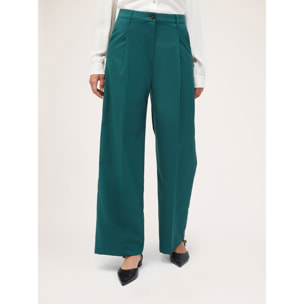 Motivi - Pantaloni palazzo con pieghe - Verde