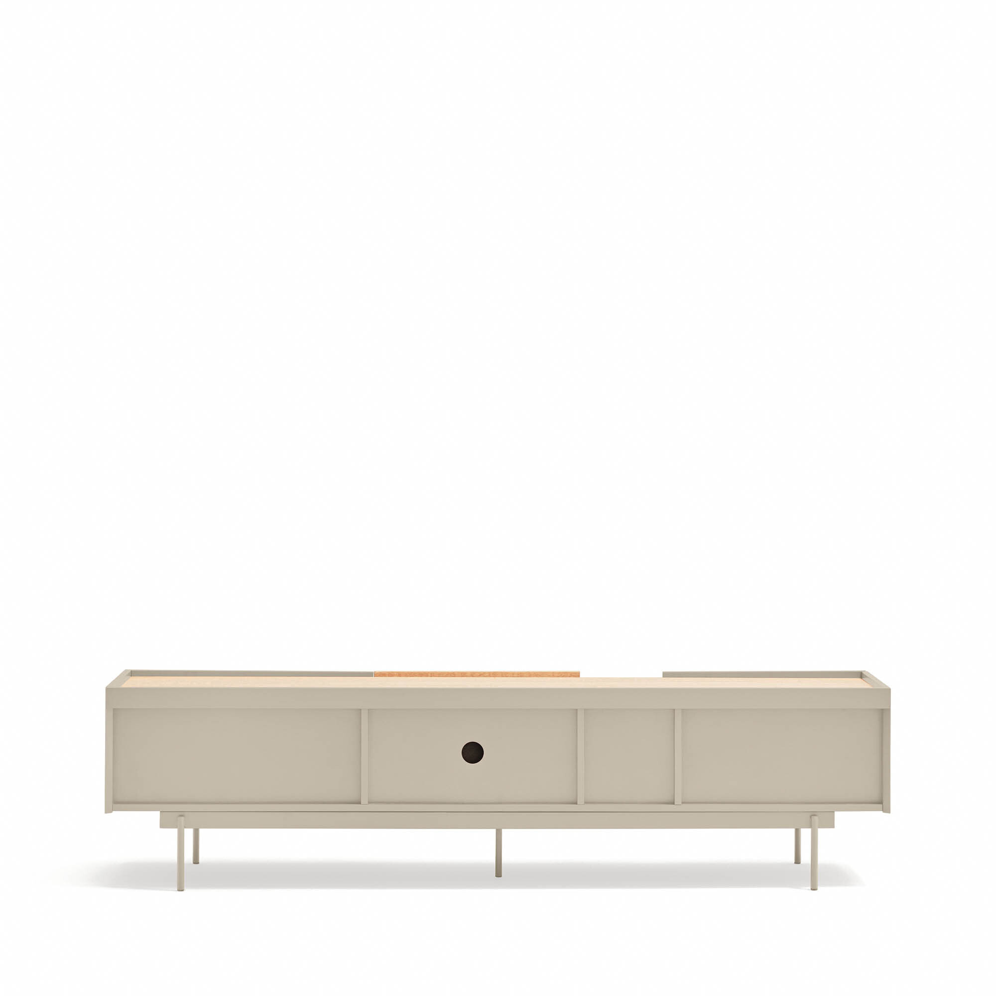 Mueble de televisión Nube 2 cajones, 1 puerta y 1 puerta corredera crema y arena