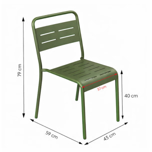 Ensemble table de jardin 160 cm et 6 chaises vert EVORA