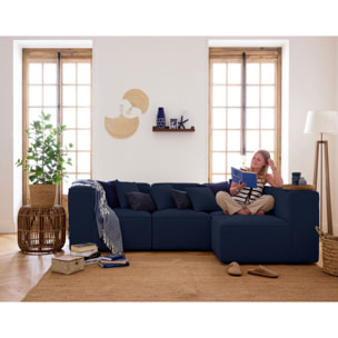 Arty - module d'assise gauche - en tissu mailles 3D - Bleu