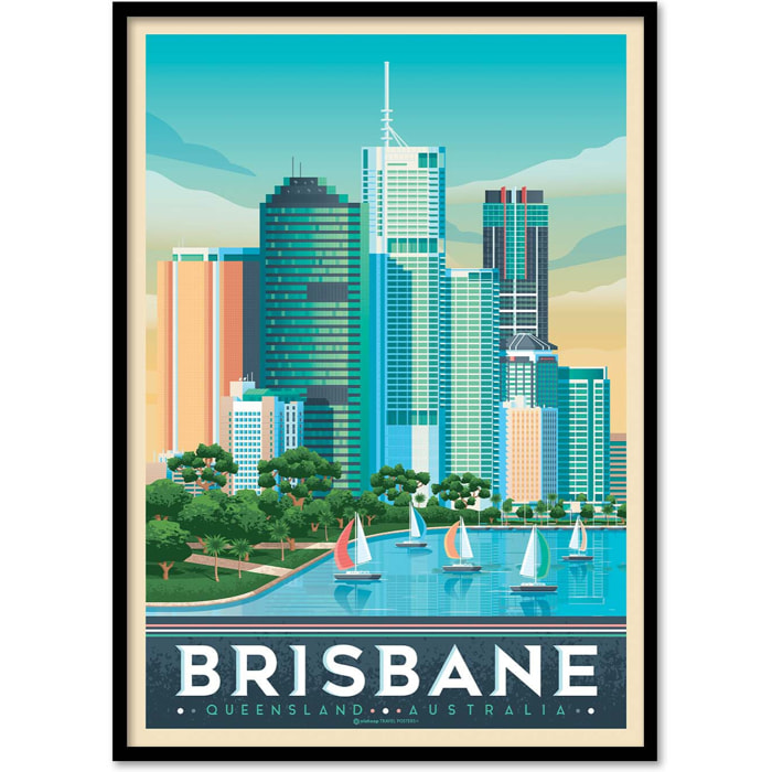Affiche - Brisbane - Olahoop Travel Posters