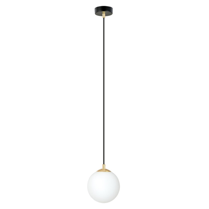 Lampada a sospensione ROYAL in acciaio nero e vetro