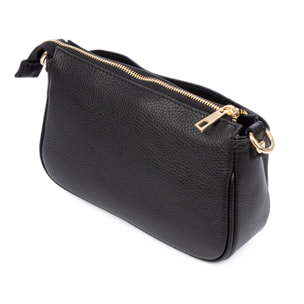 Balzola borsa a spalla donna. Pelle autentica finitura Dollaro.