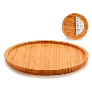 Piccolo vassoio rotondo in bambù per antipasti. 20 cm.