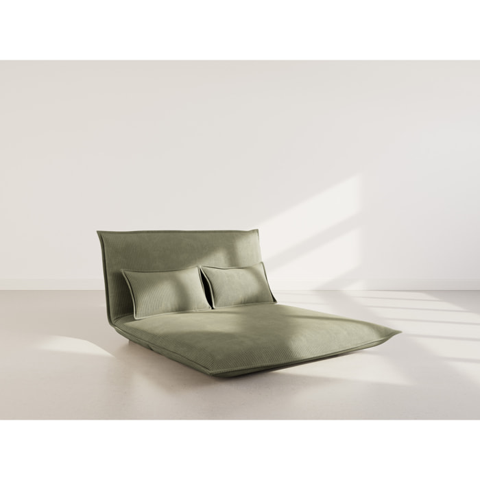 Candice - Banquette 2 places convertible clic-clac en velours côtelé - Vert