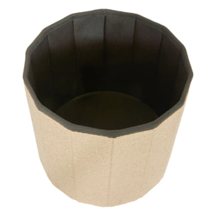 Pouf Fink rond pliable D.38cm beige