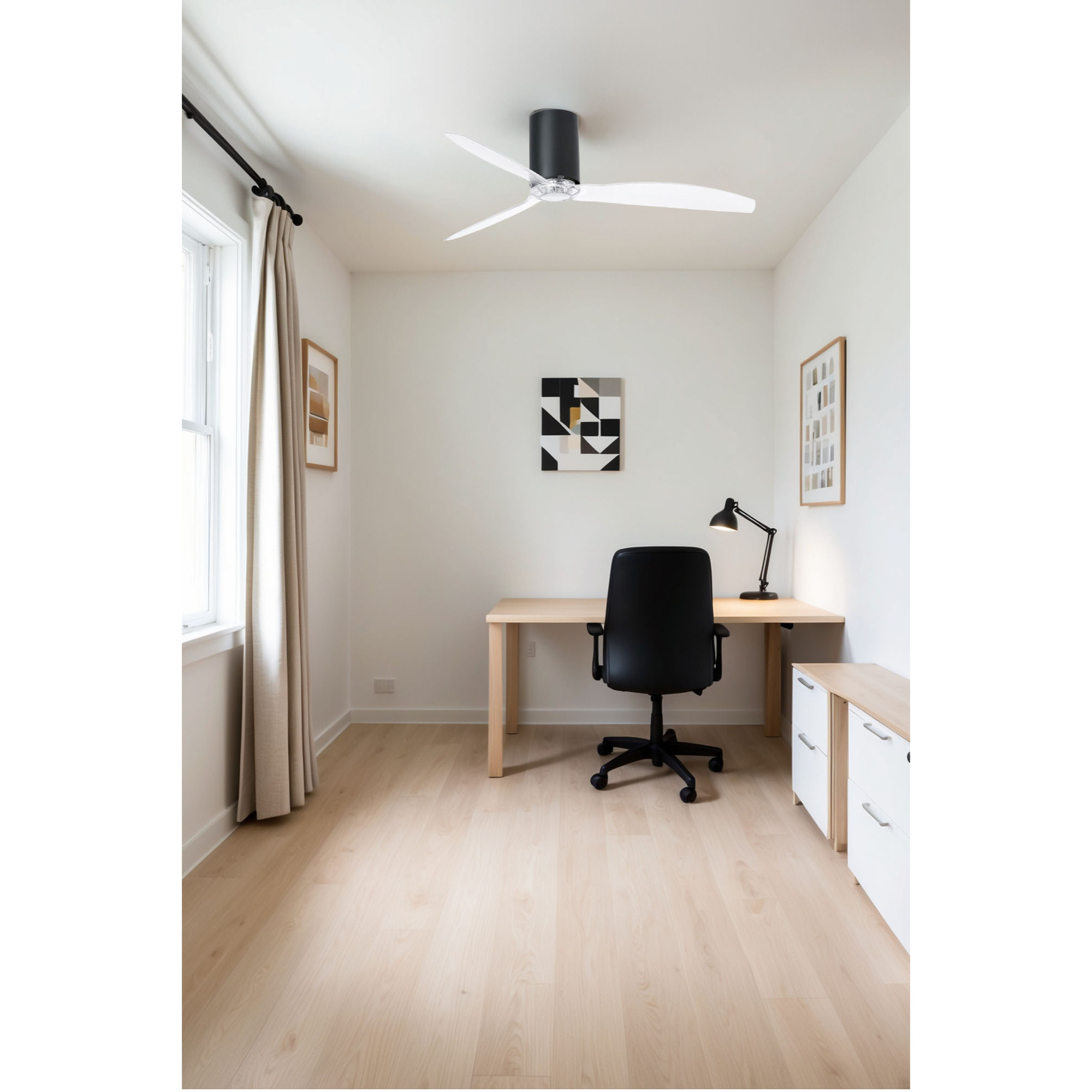 MINI TUBE FAN M Ventilatore a soffitto nero opaco/trasparente