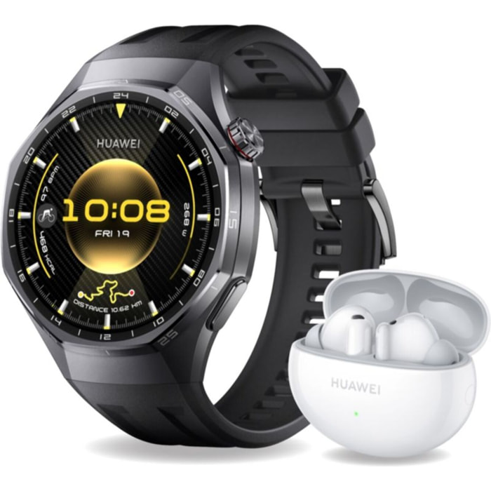 Montre connectée HUAWEI Pack Watch GT6 Pro 46mm Noir+FreeBuds6I Blanc