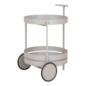 Carrello bar Beja in acciaio grigio 2 ripiani rotondi 40x42x61 cm