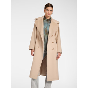 Elena Mirò - Cappotto doppiopetto in lana con cintura - Beige
