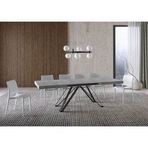 Mesa extensible 90x160/420 cm Terium cemento patas antracita