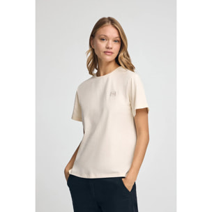 Maglietta ecrù dal fit dritto con toppa personalizzata Polo Club