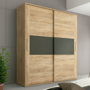 Armario de puertas correderas y gran capacidad en cambria y grafito 180x207,6 cm Uniq Cambria - Grafito