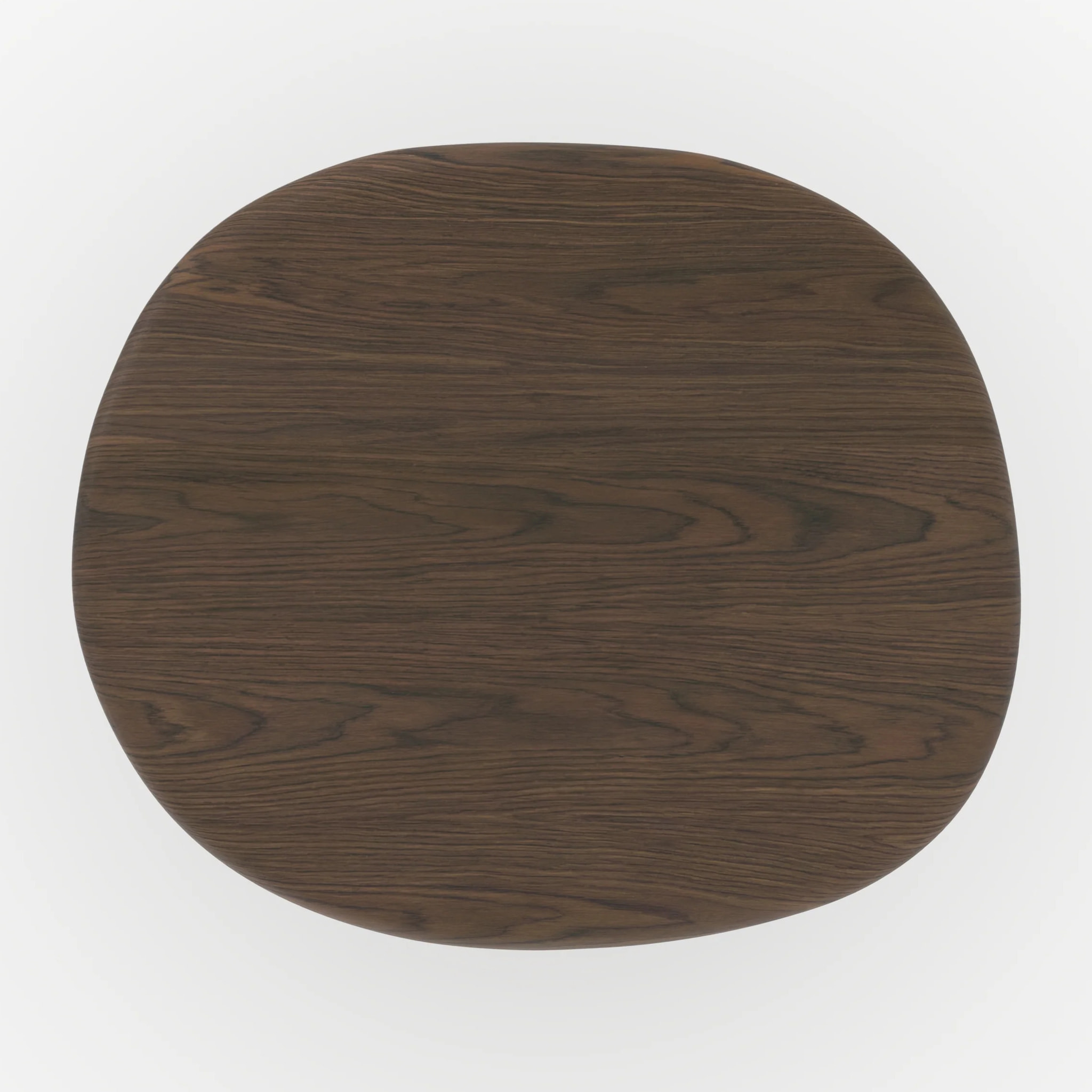 Table d'appoint en placage noyer, D48,5 cm - Nubia