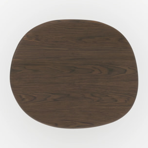 Table d'appoint en placage noyer, D48,5 cm - Nubia