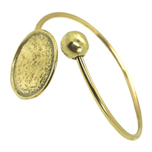 Pulsera dorad ajustable chapa Moon en latón y zamak