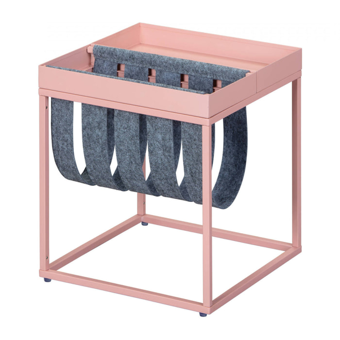 Tavolino in metallo verniciato oliva, 35 x 40 x 35, Rosa