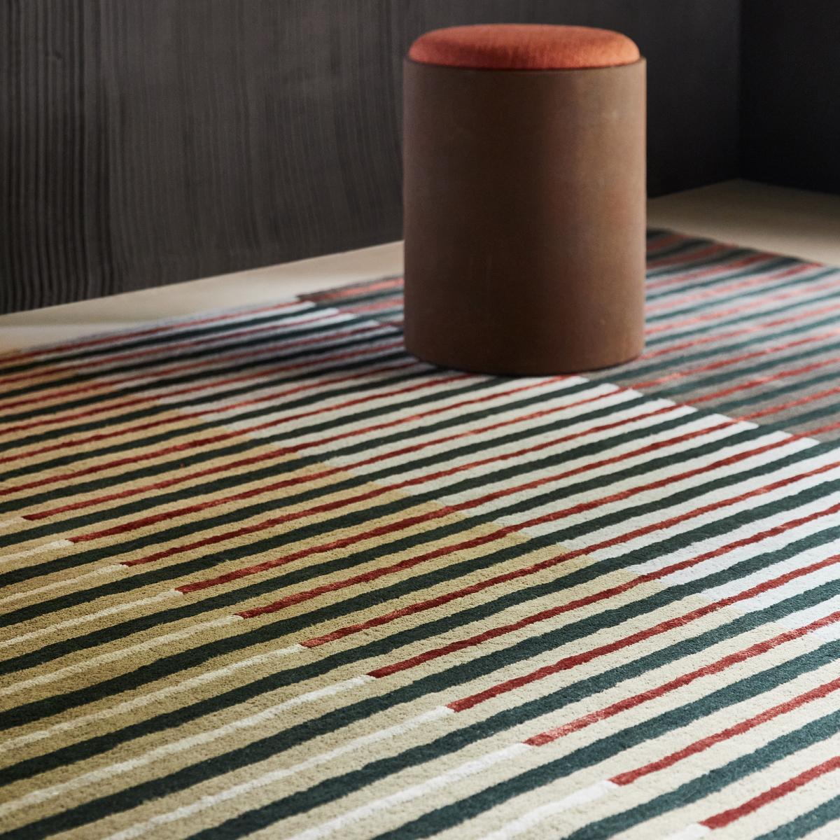 Tapis salon et chambre fait à la main en laine motif géométrique