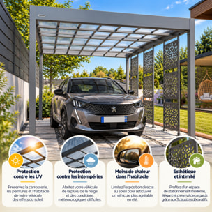 Carport aluminium Trigano - LIBECCIO + 3 claustras - 16 m²