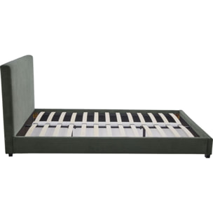 Lit avec tête de lit en velours côtelé - WILLIAM